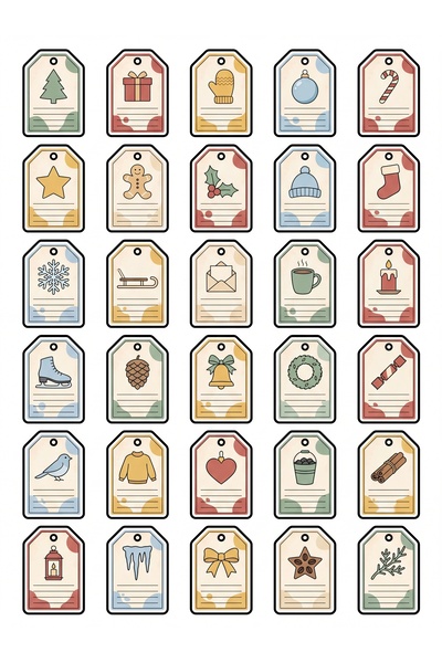 Store 30 Pieces Minimalist New Year Sticker Set - for Gift Wrapping, Planner,...