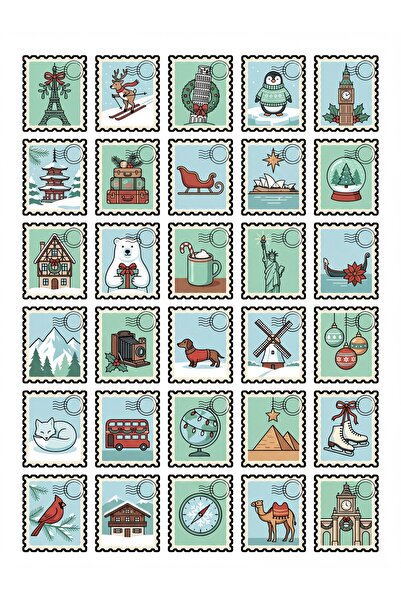 Store 30 Pieces Vintage Travel Postage Stamp Sticker Set - for Laptop, Agenda...