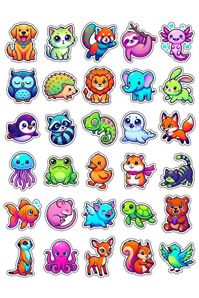 Store 30 Pieces Cute Animal Sticker Set - for Laptop, Notebook, Phone, Agenda