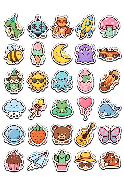 Store 30 Pieces Cute Character Sticker Set - for Laptop, Notebook, Phone, Wat...