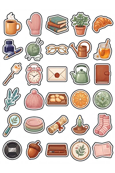 Store 30 Pieces Aesthetic Coffee and Book Sticker Set - for Laptop, Notebook,...
