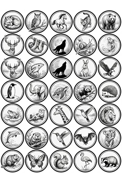 Store 30 Pieces Black and White Aesthetic Animal Sticker Set - for Laptop, Ag...