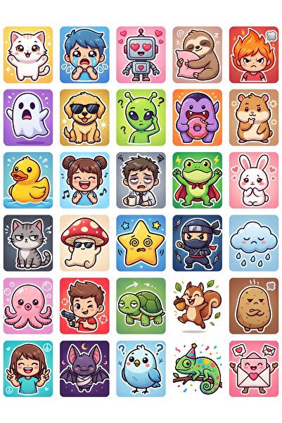 Store 30 Pieces Chibi Character Sticker Set - for Laptop, Phone, Agenda, Note...
