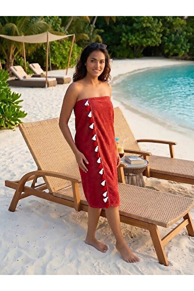 Türkühome 100% Cotton Beach Towel - Tassel Detail - Water Absorbent Towel - 9...