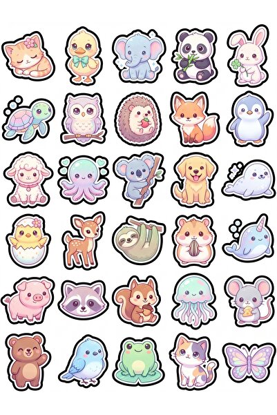 Store 30 Pieces Cute Kitten Animals Sticker Set - for Laptop, Agenda, Phone