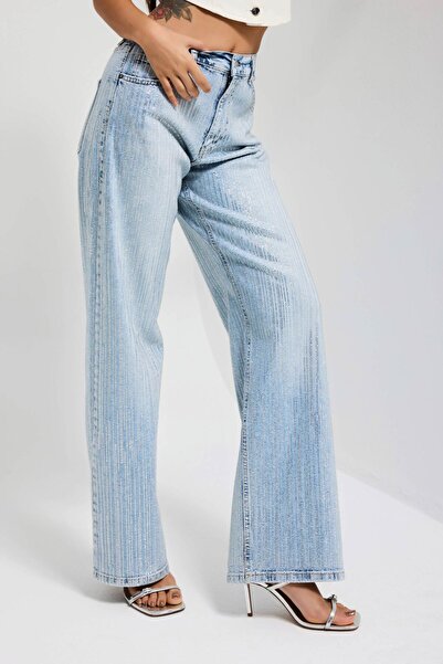 it's basic Γυναικείο τζιν σε χρώμα τζιν T-4s6-3, χαλαρή εφαρμογή, μπροστά και...