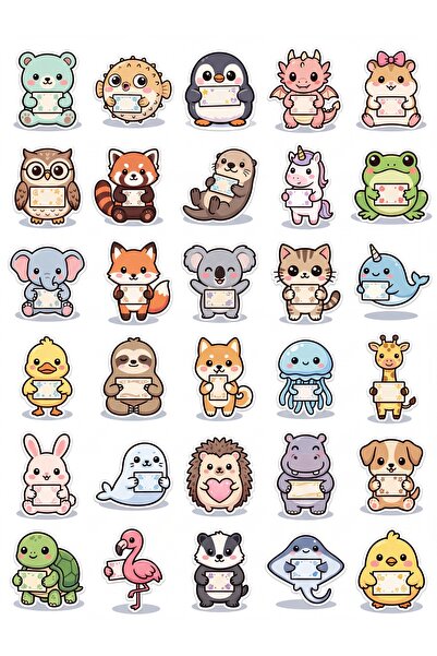 Store 30 Pieces Cute Animal Sticker Set - Compatible with Laptop, Phone, Agenda