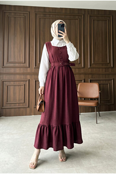 MODAQU Modest Dresses - Bordeaux - Basic