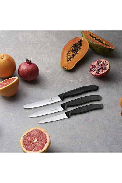 Victorinox Soyma Bıçak Seti 3'lü Siyah