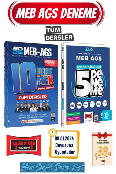 İndeks Akademi 2026 MEB AGS 10 Denemex+2026 Yargı MEB AGS 5 Deneme