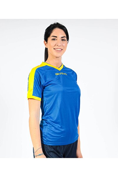 Givova Tricou sport unisex Revolution, Albastru Royal / Galben