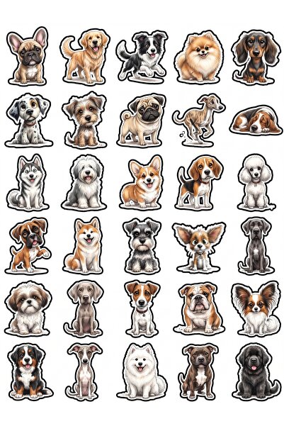 Store 30 Pieces Cute Cartoon Dog Sticker Set - for Laptop, Notebook, Phone