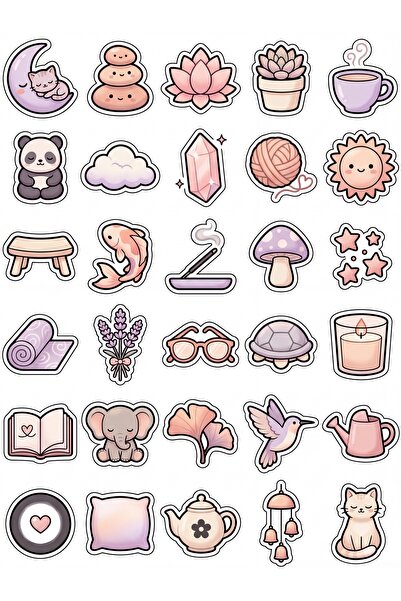 Store 30 Pieces Pastel Meditation Sticker Set - for Laptop, Notebook, Water B...