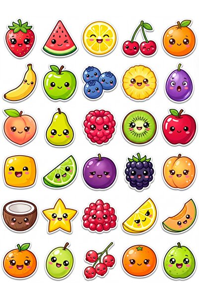 Store 30 Pieces Cute Fruit Sticker Set - for Laptop, Notebook, Phone