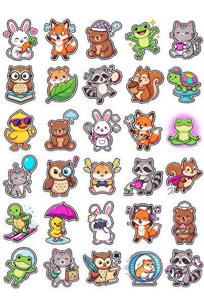 Store 30 Pieces Forest Animals Sticker Set - Custom Cut for Laptop, Notebook,...