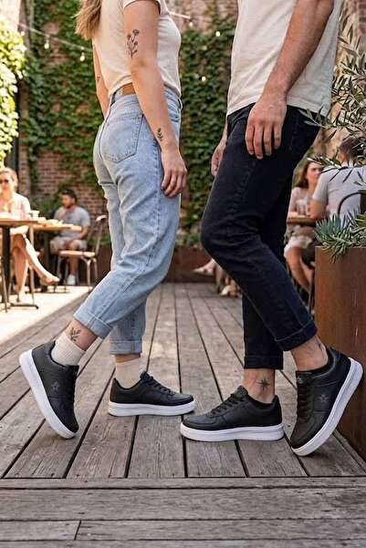 vynor atelier White-Black Faux Leather Casual Sports Shoes - Comfortable Snea...
