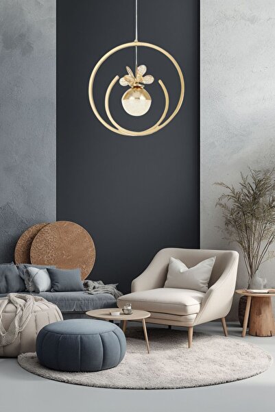 Harnelli 3 Renk Yanabilen Şeker Camlı Modern Ledli Avize