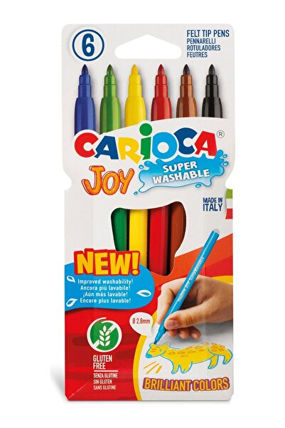 carioca Joy Super Washable Felt Tip Crayons 6 Colors 40549