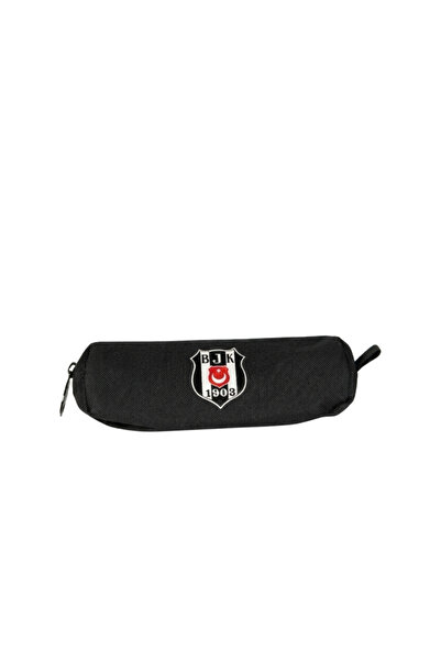 Beşiktaş Lisanslı Siyah Sosis Kalemlik - Tek Bölmeli Silindir Okul Kalem Çantası