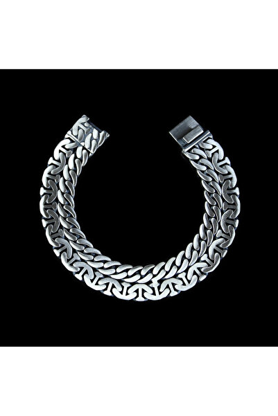 Mercan Silver 925 Ayar Gümüş Gurmet Modeli Kalın Zincir Bileklik