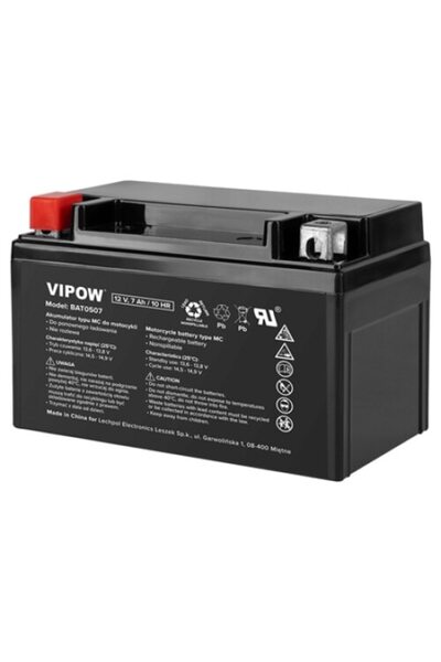 Vipow Baterie de motocicletă tip MC, 12V, 7Ah,