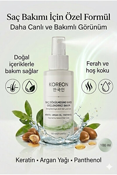 KOREON Saç Spreyi 100 ml | Günlük Saç Bakım Spreyi – Hafif Formül, Canlı ve B...