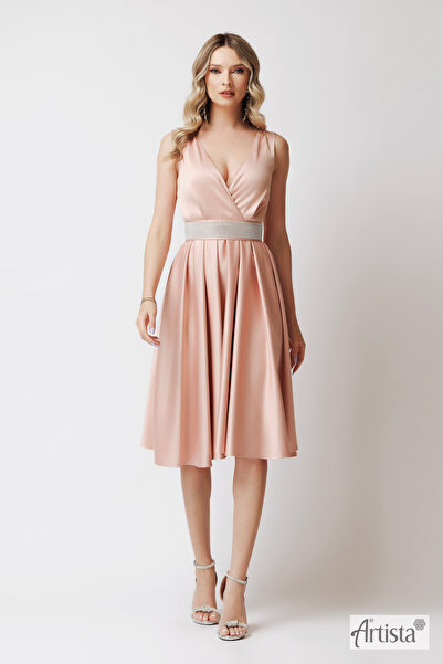 Artista Κομψό μίντι φόρεμα με στρώσεις στη μέση