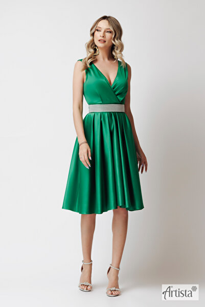 Artista Rochie elegantă midi cu strsuri in talie