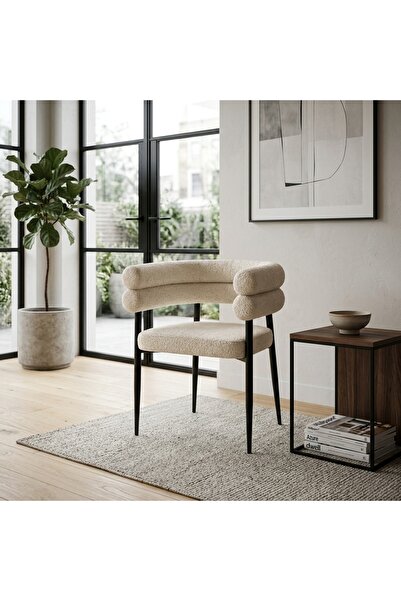 DEC4 Luxury Boucle Chair with Modern Design and Distinctive Color