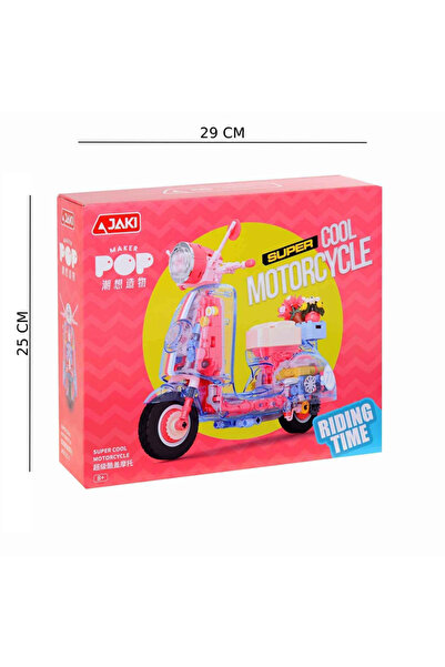 KESKİN SOUND Big Florist Motorcycle Pink Block Toy