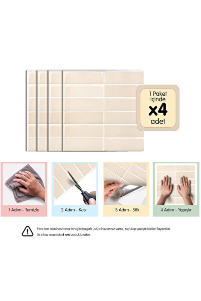Stickez Tiles 3d Kendinden Yapışkanlı Duvar Karosu 30,5 cm x 30,5 cm (4 ADET)...