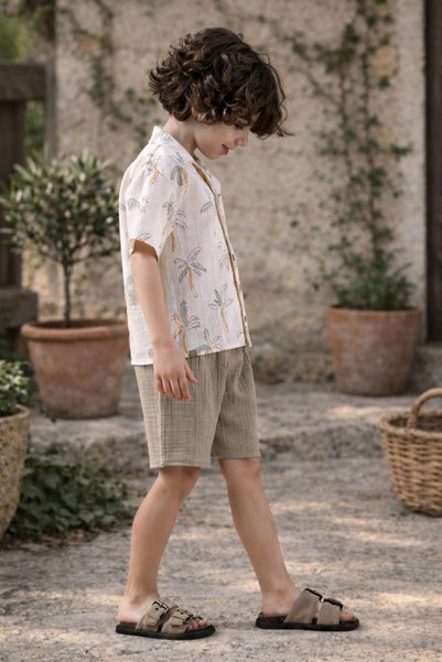 kr kids Boy's Patterned Shirt & Shorts Set (Summer)