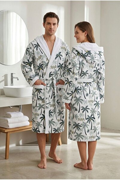 Loselya Μπουρνούζι με κουκούλα από βαμβάκι με σχέδιο Tropical Breeze