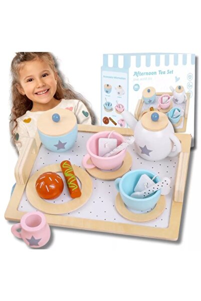 NiceKids Set serviciu de Cafea si Ceai din lemn multicolor