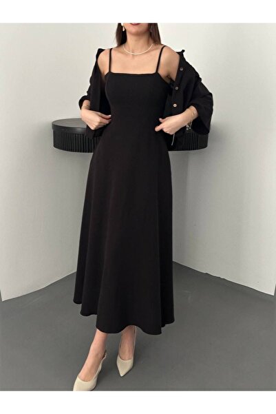 Ekim Store Σετ Λινό Πουκάμισο και Φόρεμα με Τιράντες