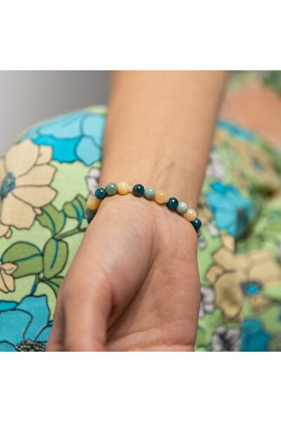 Ezera Βραχιόλι από Κρύσταλλα Νεφρίτη, Αμαζονίτη και Μπλε Απατίτη για Γυναίκες...