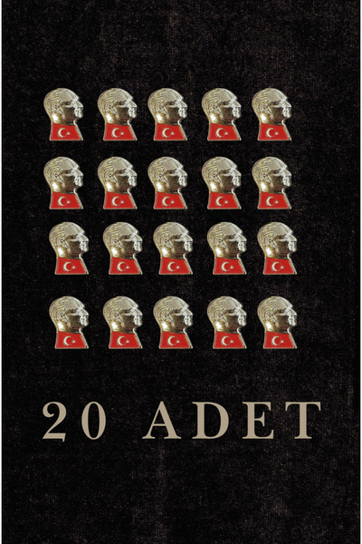Eksero Atatürk ve Türk Bayrağı Yaka Rozeti (20 Adet)