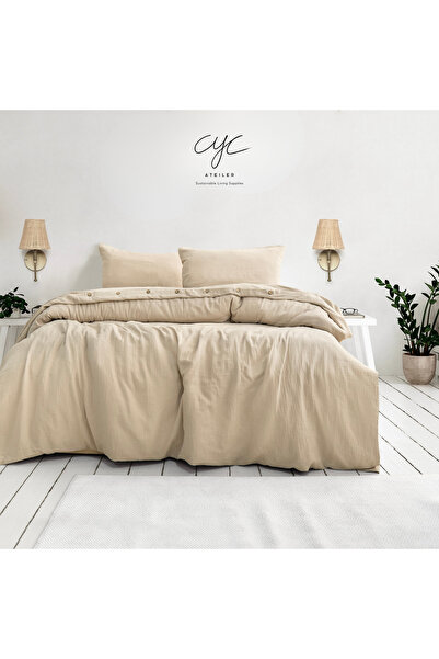 Cyc Atelier طقم غطاء لحاف مزدوج مبطن من القطن العضوي بنسبة 100% مضاد للعرق - ...