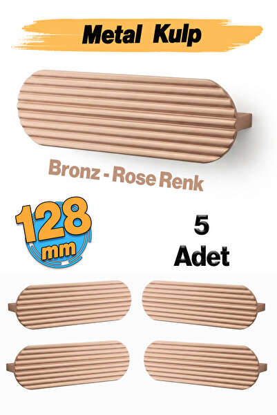 Badem10 Aytuğ Metal (128 mm-12.8 cm) Ružičasta ručka (5 komada) Ručka za vrat...