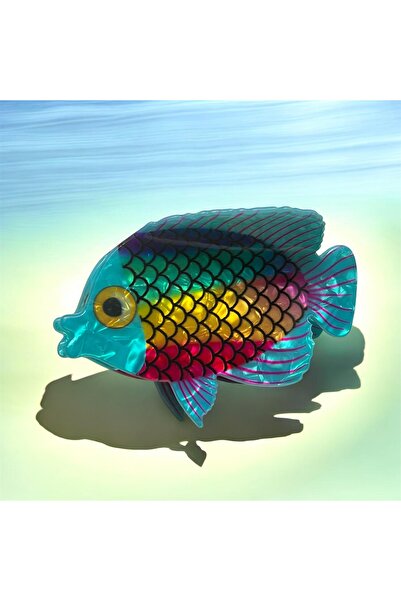 Twinssis Accessories Πολύχρωμη πόρπη μανταλάκι από μοντέλο ψαριού με κόκαλο