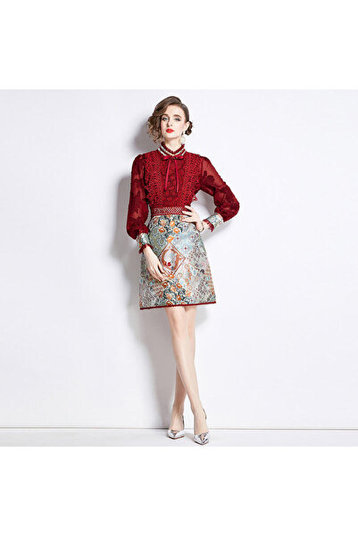 Zaghou Vintage Patchwork Lace Dress