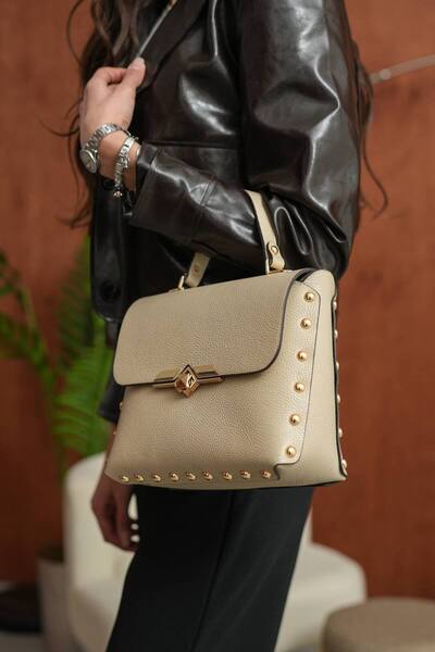 DERKON Ρετρό μοντέλο γυναικεία τσάντα χιαστί από γνήσιο δέρμα με λαβή χειρός