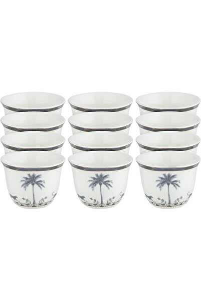 Alsaif Gallery Saudi Coffee Cup Set Porcelain Alsaif Gallery, 12 Pieces - Whi...