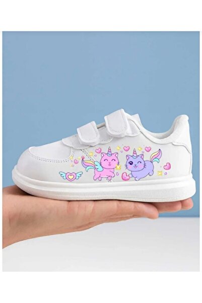 archiepet μωβ ροζ άλογο με στάμπα ιπτάμενης καρδιάς, λευκά παιδικά αθλητικά π...