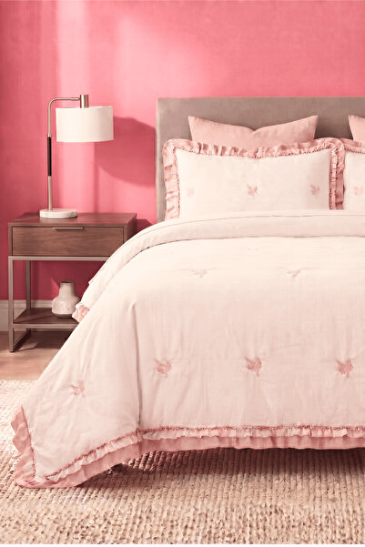 Anılsan Σετ Κάλυμμα Κρεβατιού Parla για Διπλό Κρεβάτι - Πούδρα