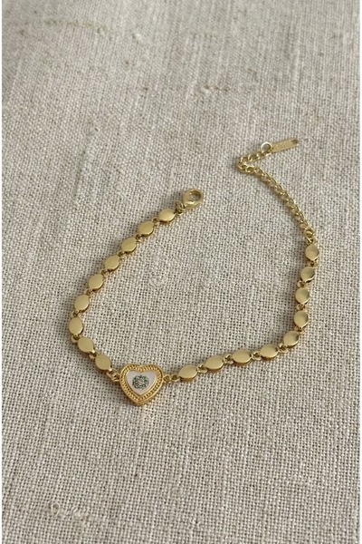 Studio Minibumu Heart-shaped, rhinestone-embellished, tarnish-resistant gold-...