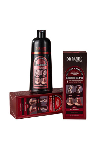 DR.RASHEL Δρ. Ράσελ Σαμπουάν Βαφής Κρασσί Κόκκινο 400ml – Κολλαγόνο & Έλαιο Α...