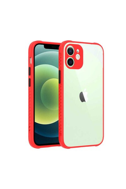 TheGencoo حافظة TGCO Kaff متوافقة مع هاتف iPhone 12 - باللون الأحمر