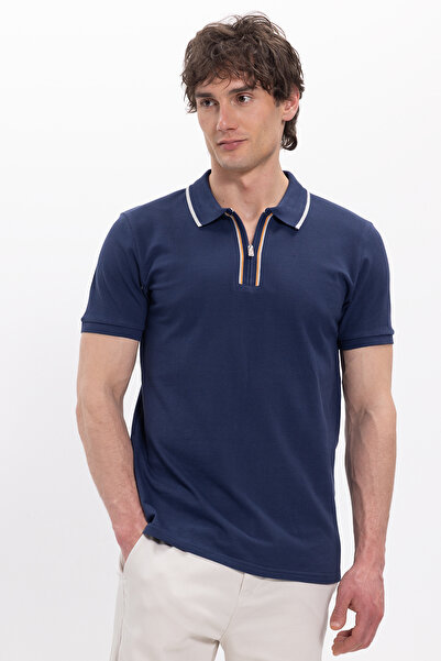 Tudors Ανδρικό μπλουζάκι με λεπτή εφαρμογή, 100% βαμβακερό, κοντομάνικο, με μ...