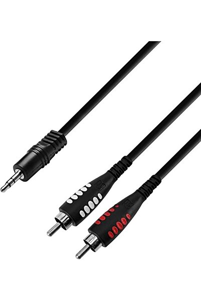 Adam Hall Cables كابل صوتي من آدم هول بطول 1 متر من نوع RCA إلى Mini Jack TRS...